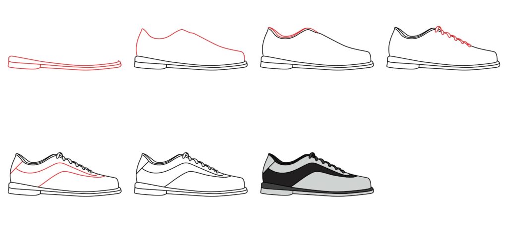 How To Draw Bowling Shoes